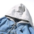 thumbnail image 4 of RKSTN Jackets for Men Fall Fashion Motorcycle Solid Color Button Pocket Long Sleeved Hooded Denim Jacket Mens Coats, 4 of 4