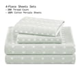 thumbnail image 3 of Beautiful Geometric 4-Piece Percale Sage Green Sheet Set, Double by Drew Barrymore, 3 of 5
