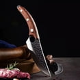 thumbnail image 3 of Handmade Forged Kitchen Knife 3 Pcs Professional Chef Knife Set, Hunting, BBQ Meat Knives for Cooking, Forged Kitchen Knife with High Carbon Stainless Steel Cutlery With Leather Sheaths, 3 of 5
