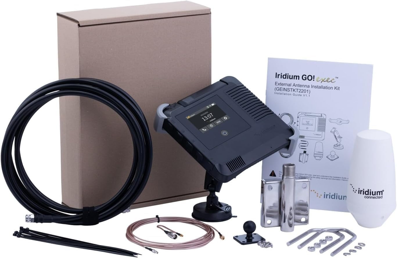 Iridium GO! Exec Satellite WiFi Hotspot Terminal With Fixed Installation Kit - Global Connectivity | Voice, Messaging, Data | Durable