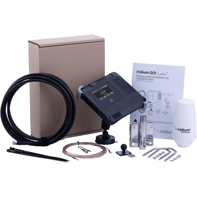 Iridium GO! Exec Satellite WiFi Hotspot Terminal With Fixed Installation Kit - Global Connectivity | Voice, Messaging, Data | Durable
