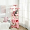 thumbnail image 2 of PawHut 68 inches Cat Tree, Multi-Level Large Cat Tower Condo, Pink, 2 of 10