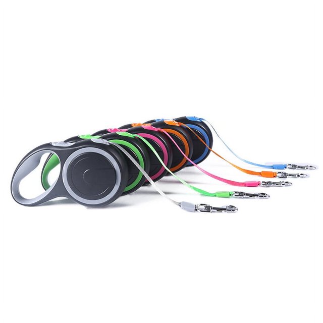 CNKOO . 26‘ Nylon Reflective Retractable Dog Leash Rose Pink
