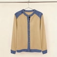 thumbnail image 4 of RXMEKW Denim Patchwork Cardigan For Women Long Sleeve Button Up Casual Jacket Solid Color, 4 of 7