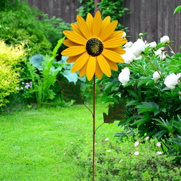 TIMIFIS Garden Decor Outdoor Garden Decoration Iron Flower Courtyard Ground Inserted Metal Flower Decoration Fall Decor - Fall