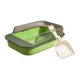 thumbnail image 4 of Bac à Litière pour Chat Robuste Semi-Fermé Bac à Sable pour Chat Anti-Éclaboussures Clair et Vert, 4 of 9