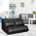 thumbnail image 3 of Giantex PU Leather Floor Sofa with Two Pillows, Black, 3 of 10
