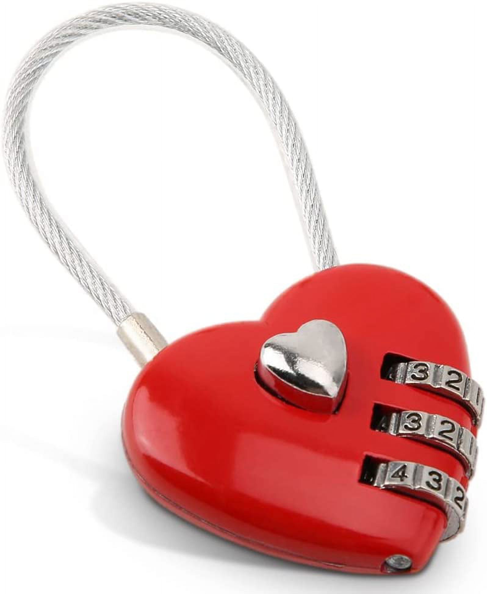 Jinsinto Serrure à Combinaison, Cadenas d'Amour Mignon à 3 Chiffres, mini Serrure de Porte Extérieure (Rouge)