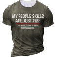 thumbnail image 1 of LUOGENLI T-shirts pour Homme pour Hommes T-Shirt d'Été à Manches Courtes Noir Col Rond Imitation Rue Hipster Ample Imprimé Chandail T-Shirt à Manches Courtes Gris Foncé TTTG, 1 of 2
