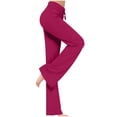 thumbnail image 1 of CFLVAEK Modal Crossover Yoga Pant Women Plus Size Tummy Control with Drawstring Sporty Solid Wide Leg Jogger Pant Stretch Mid Rise Jogging Trousers Casual Full Length Lounge Flare Leggings Wine XXXL, 1 of 6