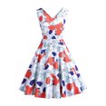 thumbnail image 1 of EGNMCR Robes de Soirée pour Femmes, Robes Formelles pour Femmes, Robes de Cocktail pour Femmes Sans Manches à Col en V Mi-Mollet Robe Confortable d'Été pour Femmes Sans Manches à Col en V Vintage Régulière à Imprimé Robe de Fête Robe pour Femme, 1 of 6