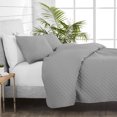 thumbnail image 4 of Bare Home Ensemble de Courtepointe - 2 Pcs - Couvre-Lit Matelassé à Losanges - Lit Simple/simple TG, Gris Pâle, 4 of 4