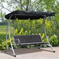 thumbnail image 2 of Outsunny 3 Person Patio Swing Bench Seats with Adjustable Canopy, 2 of 10