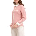 thumbnail image 4 of INSPIRE CHIC Women's Color Block Button Down Long Sleeve Work Shirt S Pink, 4 of 7