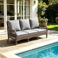 thumbnail image 1 of AECOJOY Rattan Patio Conversation Set with 3 Seater Sofa, Dark Gray, 1 of 5