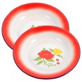 thumbnail image 1 of 2Pcs Enamel Plates Salad Pasta Bowls Enamelware Dinner Plates Food Snacks Tray, 1 of 8
