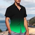 thumbnail image 4 of Pisexur Shirts for Man T Hommes Mode Décontractée Col Rabattu Imprimé Manches Courtes Chemise Boutonnée Blouse Verte, 2TG Chemises de Golf Hommes & Chemises Hommes, 4 of 7