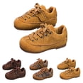 thumbnail image 1 of Dakaela Espadrilles Rétro pour Tout-Petits Garçons Bout Rond à Lacets Course Marche Tennis Chaussures en Suède Uniforme Scolaire Décontractées Richelieus Chaussures Habillées Brun 8.5, 1 of 6