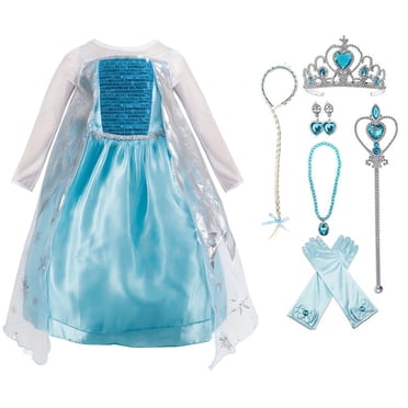 KAWELL Princess Robe Déguisement d'Halloween pour Fille à Manches Longues, Enfant 5