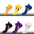 thumbnail image 2 of Unisex Ankle-Length Athletic Socks for Spring & Summer - Breathable Mesh Nylon Running Socks with Anti-Skid Shock-Absorbent Grain, Moisture-Wicking, Patchwork Print Design - Ideal for Soccer,, 2 of 7