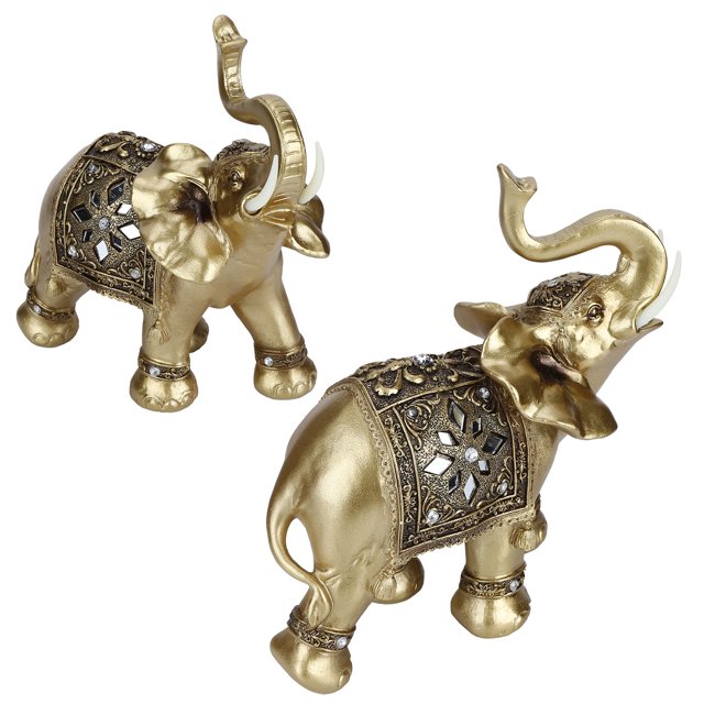 Éléphant Feng Shui, Statue d'Éléphant en Résine Confortable, Durable pour Collection Chambre Bureau à Domicile