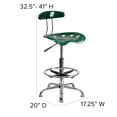 thumbnail image 2 of Vibrant Green and Chrome Drafting Stool with Tractor Seat, 2 of 9
