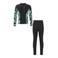 thumbnail image 2 of Kvysinly 2Pcs Girls Rash Guard Swimsuit UPF 50+ Swimming Costume Kids Long Sleeve Rash Shirts Legging Set Black 8, 2 of 7