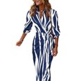 thumbnail image 1 of Sexy Dance Robes pour Femmes Imprimé Floral Été Plage Robe d'Été Géométrique Longue Robe Col en V Manche 2 Bleu Blanc m, 1 of 2