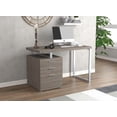 thumbnail image 1 of Safdie & Co. Computer Desk 47.25L Dark Taupe 3 Drawers Silver Metal, 1 of 5