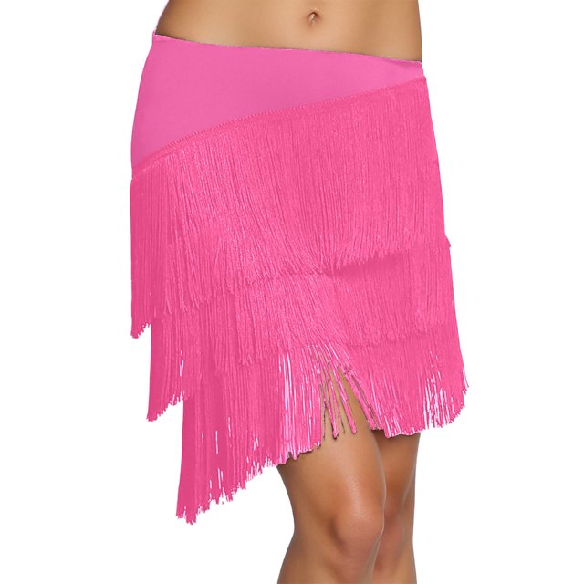GPOECD Jupes Courtes pour Femmes Grande Taille à Franges Style Bohème Asymétriques Mini avec Détails de Franges Fluides pour Tenue Décontractée de Fête Jupes pour Femmes 01_Rouge Melon D\'eau,m