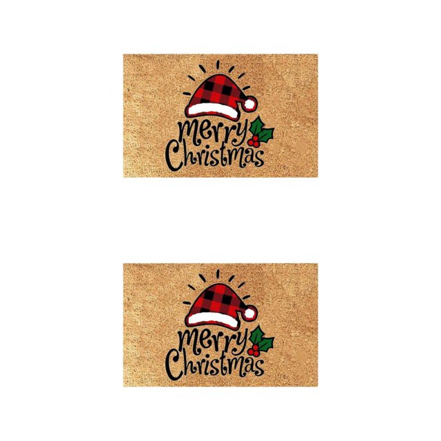 Baohd Wide Application Merry Christmas Gnome Doormat Soft And Comfortable Water Christmas hat 2Set
