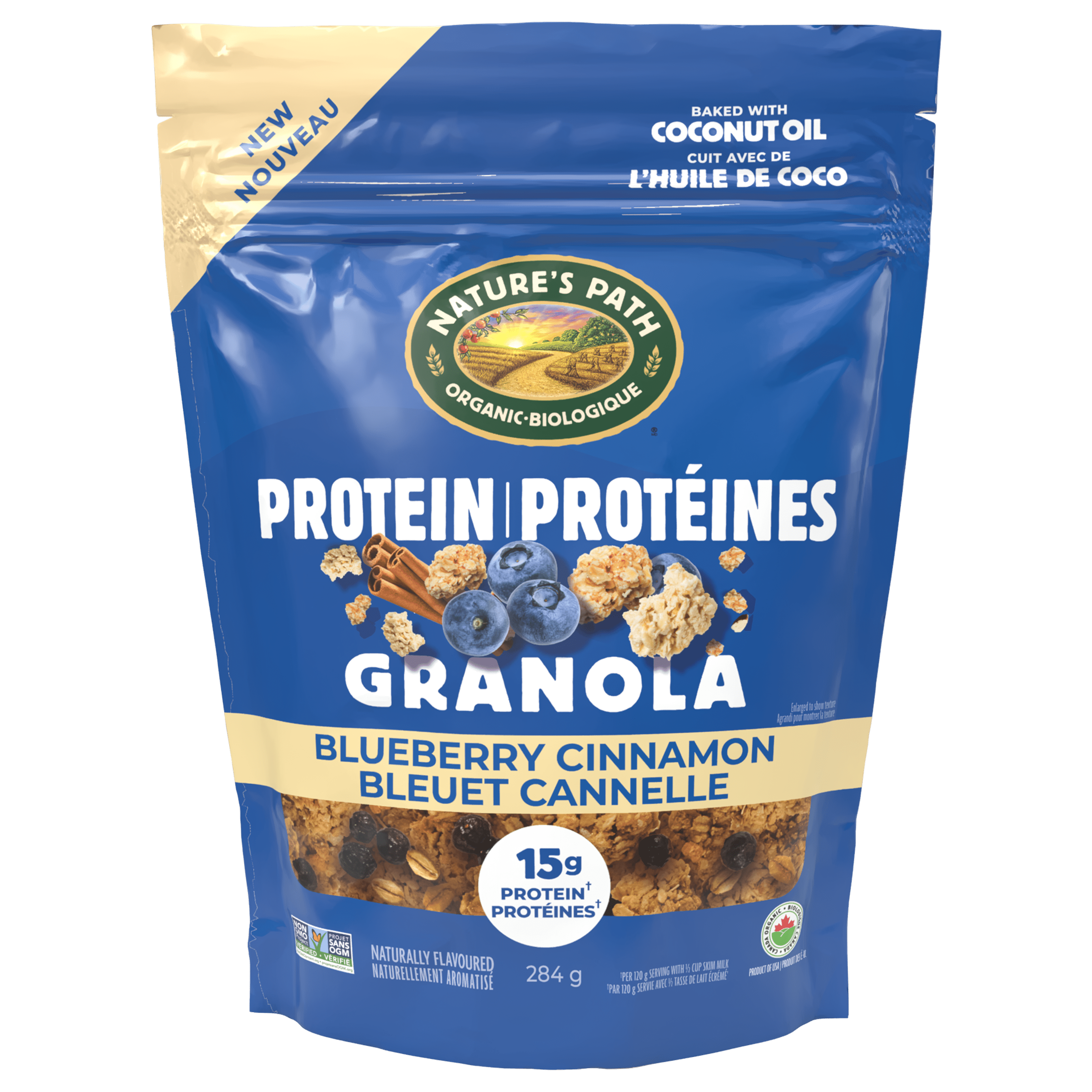 Nature's Path Granola Bio Myrtille Cannelle Protéiné 284g Sac