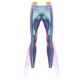 thumbnail image 3 of TiaoBug Mens Metallic Shiny Mermaid Flare Pants Ruffled Tulle Trims Fishscale Print Tights Leggings Purple XL, 3 of 5