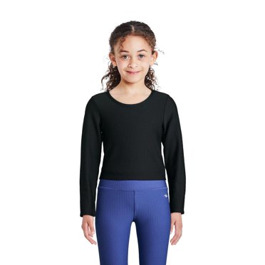 Haut à manches longues en tricot côtelé Athletic Works pour filles