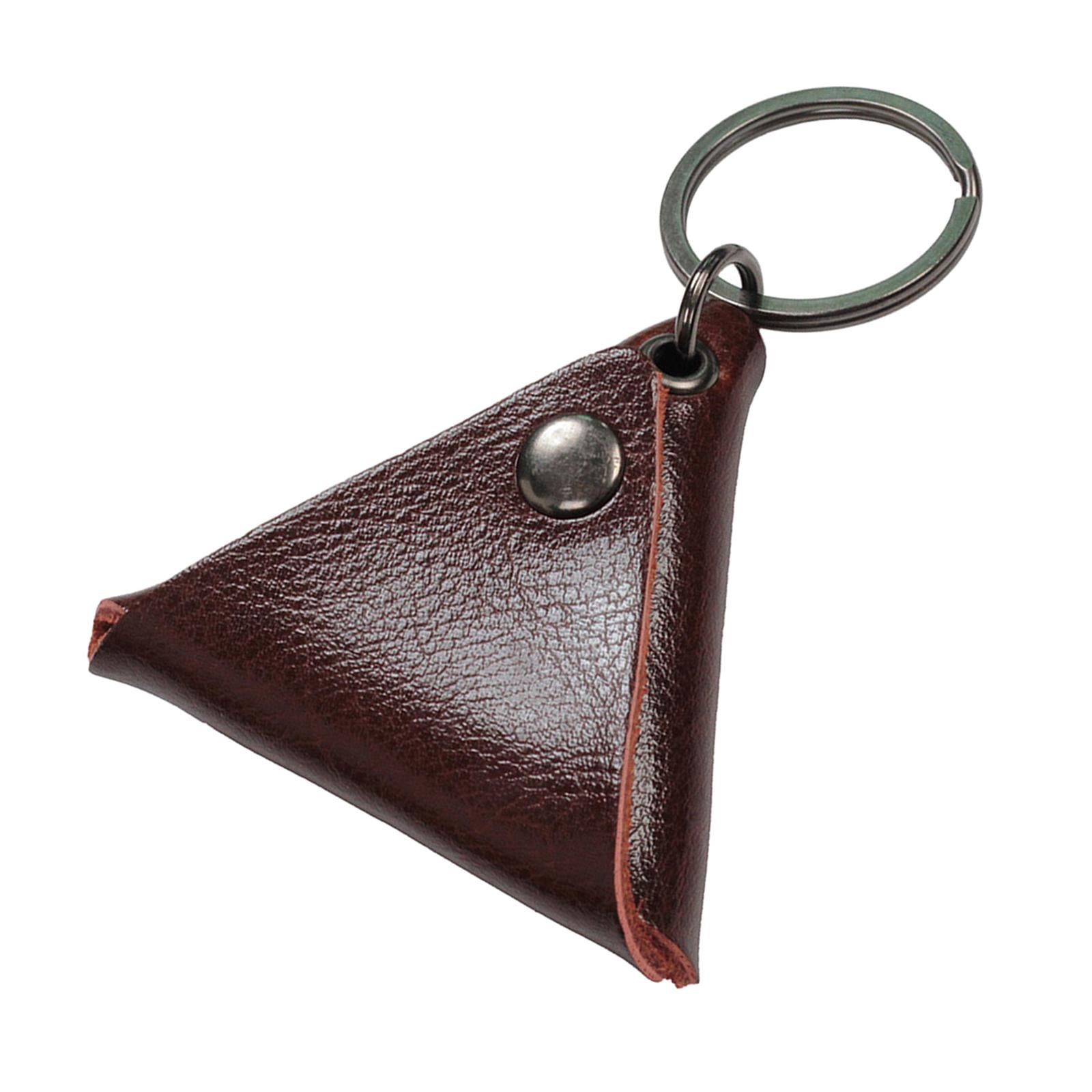 lionlar Guitar Pick Holder Keychain Birthday Gift Key Fob Case Bag Plectrum Case Bag Brown