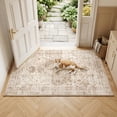 thumbnail image 1 of Exenoray Washable Bohemian Area Rug, Non-Slip Printed Rug, Polyester Surface, Coffee Brown, 2' x 3', 1 of 7