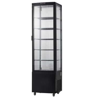 KFFKFF Vitrine Réfrigérée, Armoire à Dessert Spacieuse de 9,8 Pi3/278 L, Réfrigérateur d'Affaires à 5 Niveaux avec Éclairage DEL, Refroidissement Rapide, Circulation d'Air Sans Givre, Idéal pour les Pâtisseries