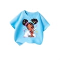 thumbnail image 2 of AJIWYH Polos pour Fille, T-Shirt Graphique Mignon à Col Rond et Manches Courtes pour Fille, T-Shirt Décontracté d'Été, Polo pour Fille de 11-12 Ans, Bleu, 2 of 4