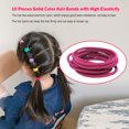 thumbnail image 4 of 10 Pcs Bandes pour Cheveux Mixtes Extensibles Ajustables Décoratives Haute Élasticité Protège-Queue de Cheval Accessoires pour Filles Enfants Rouge Vin, 4 of 5