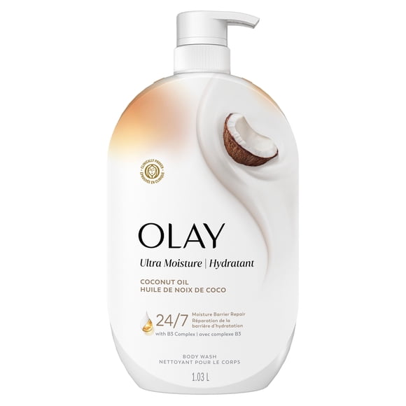 Nettoyant pour le corps Olay Ultra hydratant avec huile de noix de coco, vitamine B3 et mélange hyaluronique, 1 035 mL