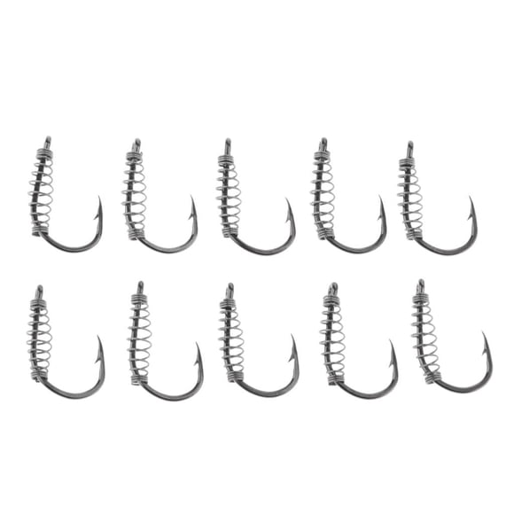 10 Pcs Crochets Barbelés Sp avec Trou pour Carpe, Crochet Taille 10