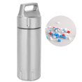 thumbnail image 1 of POCREATION Pills Bottle,Waterproof Pills Bottle,Portable Waterproof Stainless Steel Pills Case Container Bottle Keychain For Elderly, 1 of 8