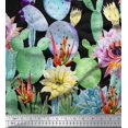 thumbnail image 3 of oneOone Georgette Viscose Fabric Floral & Cactus Panel Print Fabric By Yard 42 Inch Wide, 3 of 3