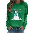 thumbnail image 2 of jsaierl Chandails de Noël pour Femmes Chandail Graphique Amusant Bonhomme de Neige Joyeux Noël Manches Longues Col Rond Hauts 2024, 2 of 4