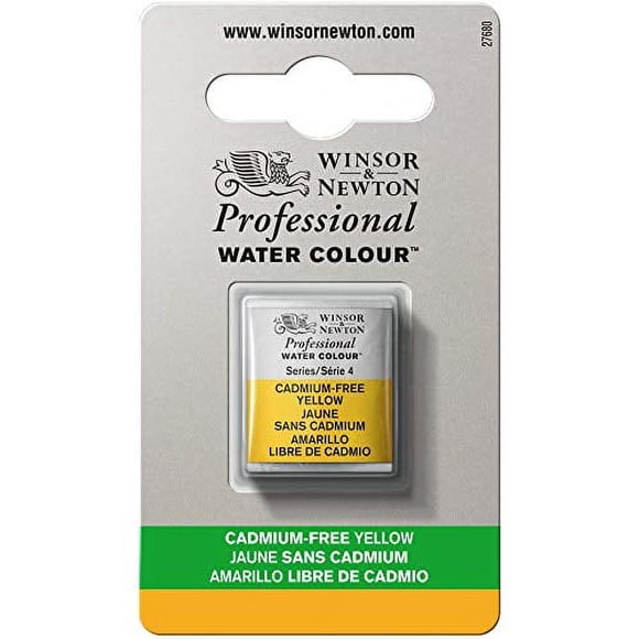 Winsor & Newton Professional Water Colour Paint, Half Pan, Cadmium-Free Yellow