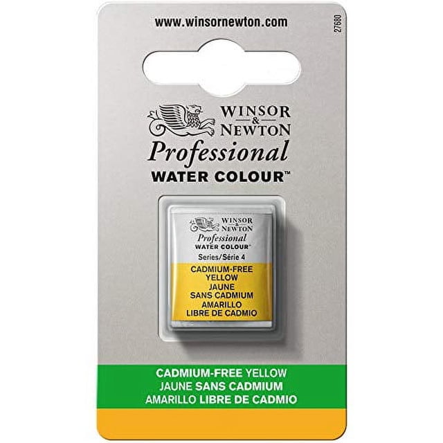 Winsor & Newton Professional Water Colour Paint, Half Pan, Cadmium-Free Yellow