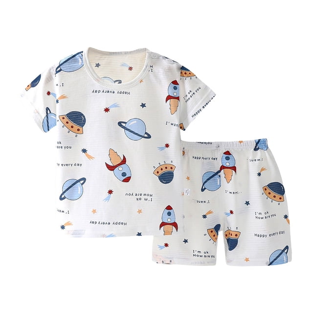 Ensemble de Pyjama pour Bébé Fille, Chandail à Enfiler à Col Rond, Doux, Classique, Ensemble de Pyjama, Pyjama pour Garçons, Taille 6-9 Mois, Vêtements pour Enfants