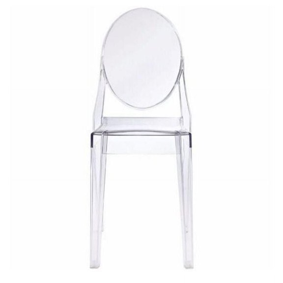 Modern Ghost Side Chair – Transparent Clear Acrylic Dining Chair with Durable Design, Stackable for Dining or Accent Spaces