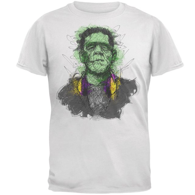 Halloween Frankenstein Raver Horror Movie Monster Mens T Shirt