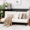 thumbnail image 2 of Costway Divan-Lit Futon en Cuir PU Convertible Canapé Pliant Lit de Repos Blanc, 2 of 10